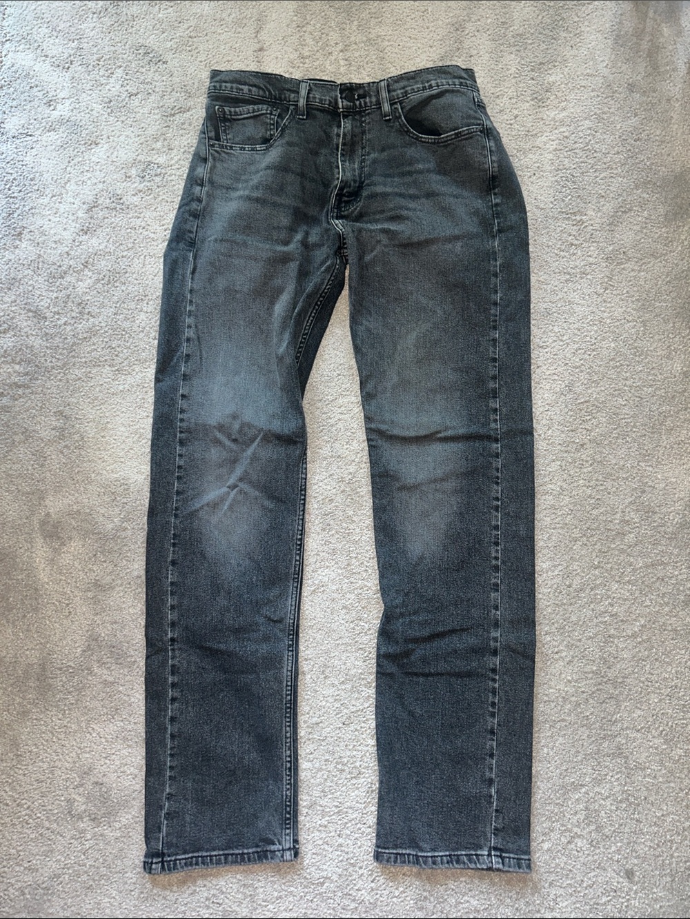 Men's Levi’s 505 Straight Black Washed Jeans (W32 L34)